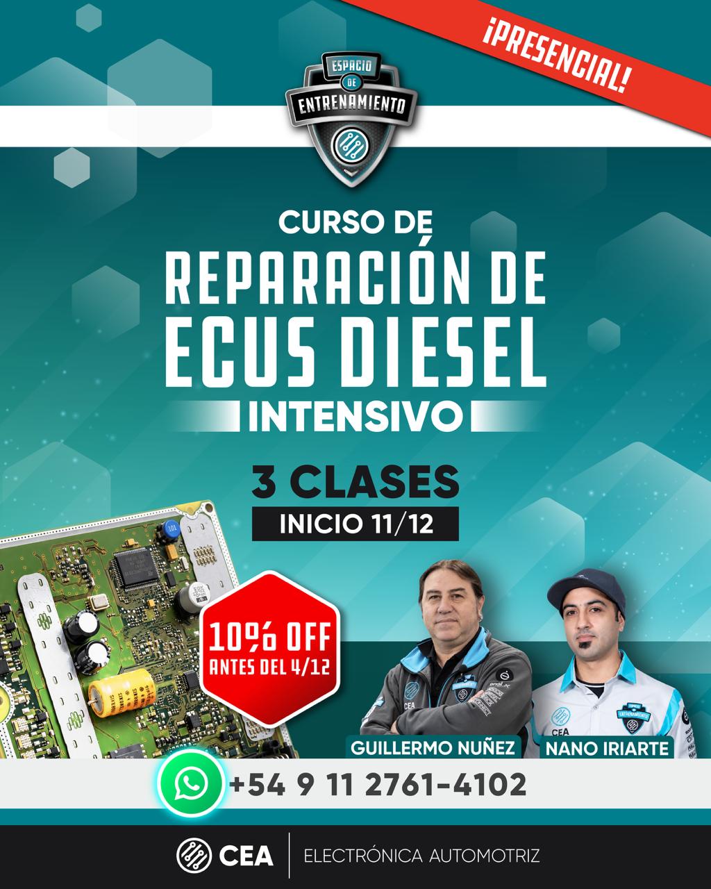 CURSO DE REPARACIÓN DE ECUS DIÉSEL – INTENSIVO (PRESENCIAL)